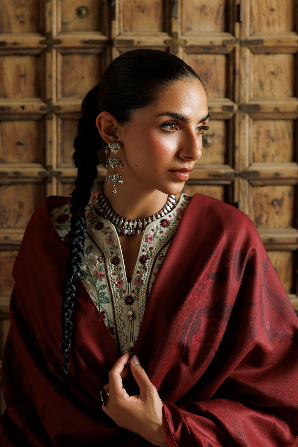 Iznik - Ipf-28  Embroidered Printed Viscose Linen