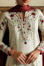 Iznik - Ipf-28  Embroidered Printed Viscose Linen