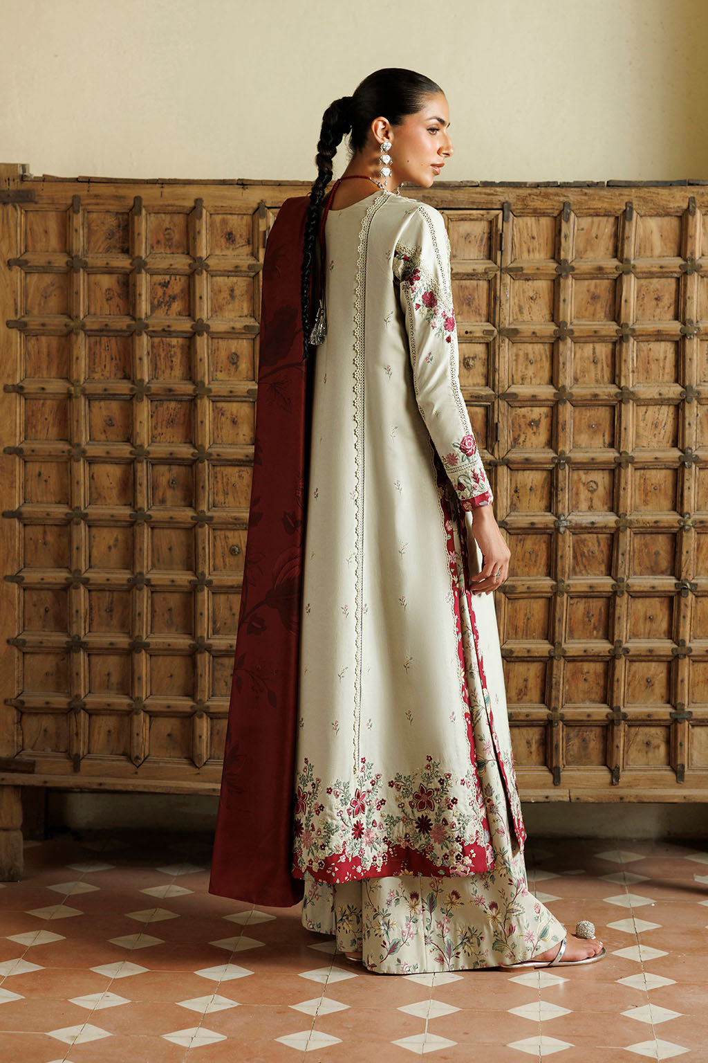 Iznik - Ipf-28  Embroidered Printed Viscose Linen