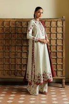 Iznik - Ipf-28  Embroidered Printed Viscose Linen