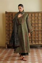 Iznik - Ipf-27  Embroidered Printed Viscose Linen