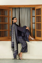 Iznik - Ipf-30  Embroidered Printed Viscose Linen