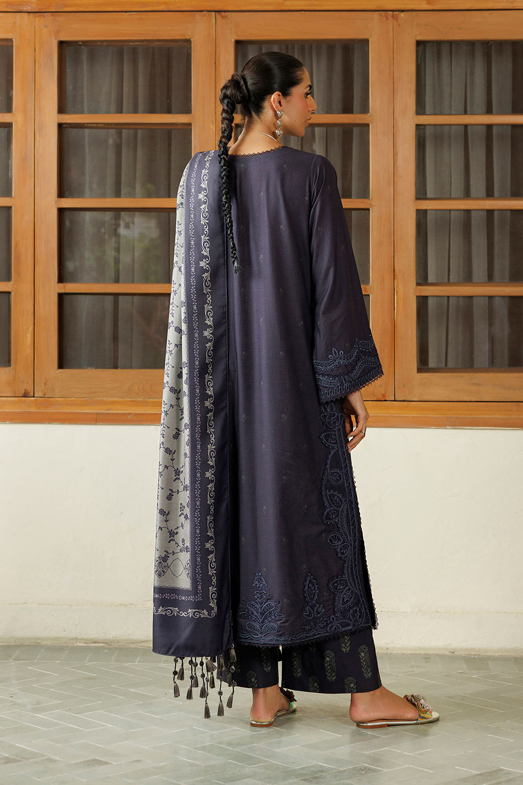 Iznik - Ipf-30  Embroidered Printed Viscose Linen