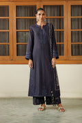 Iznik - Ipf-30  Embroidered Printed Viscose Linen
