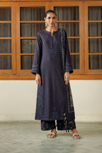 Iznik - Ipf-30  Embroidered Printed Viscose Linen