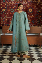 Iznik - Ipf-24 Embroidered Printed Viscose Linen