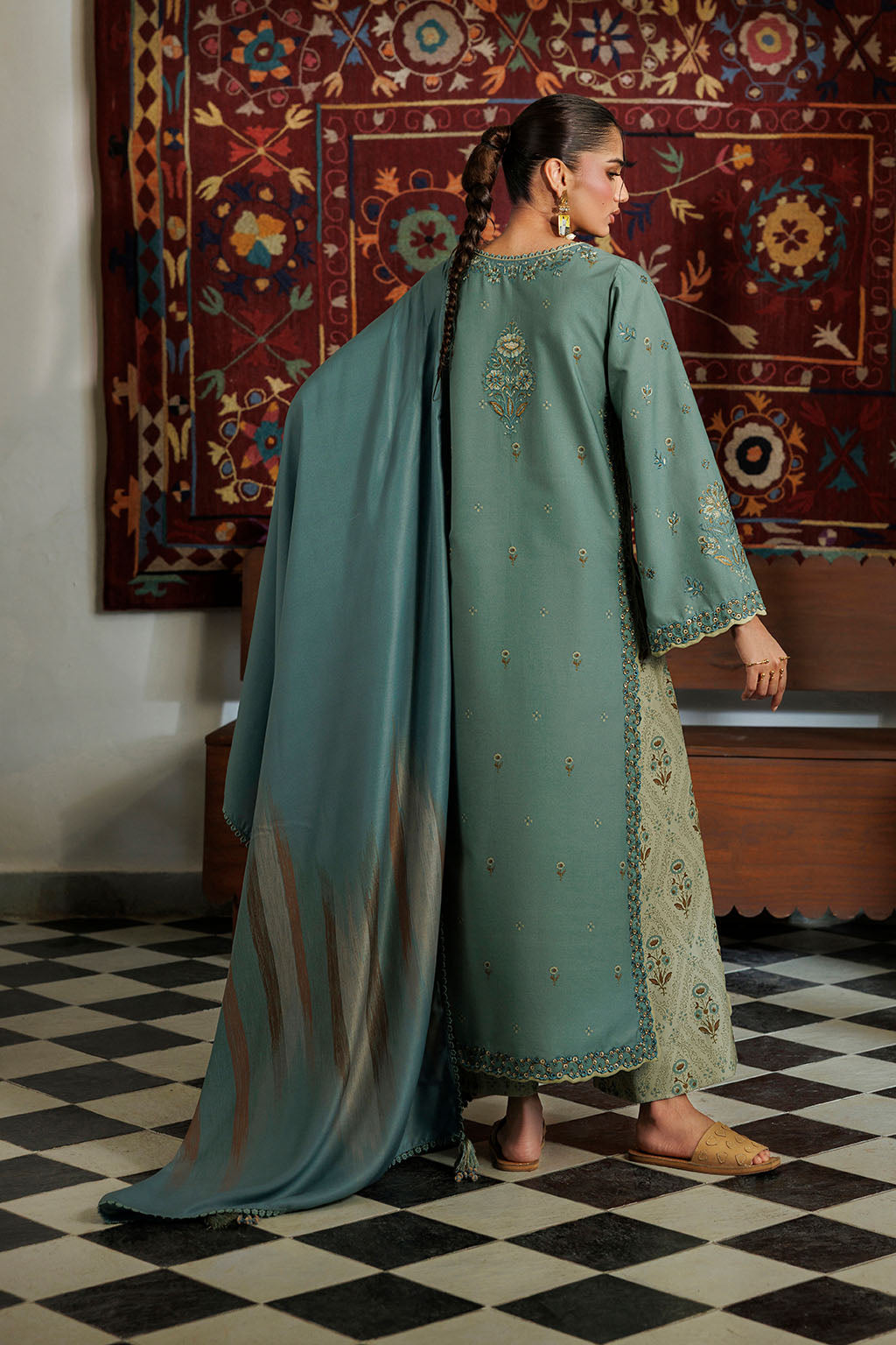 Iznik - Ipf-24 Embroidered Printed Viscose Linen