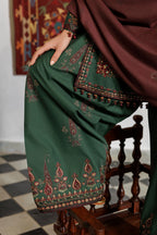 Iznik - Ipf-32  Embroidered Printed Viscose Linen