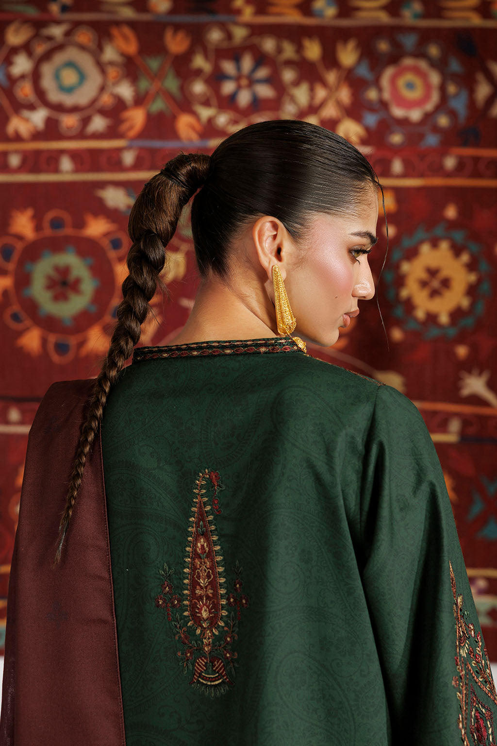 Iznik - Ipf-32  Embroidered Printed Viscose Linen