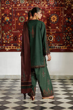 Iznik - Ipf-32  Embroidered Printed Viscose Linen