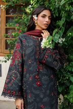 Iznik - Ipf-31  Embroidered Printed Viscose Linen