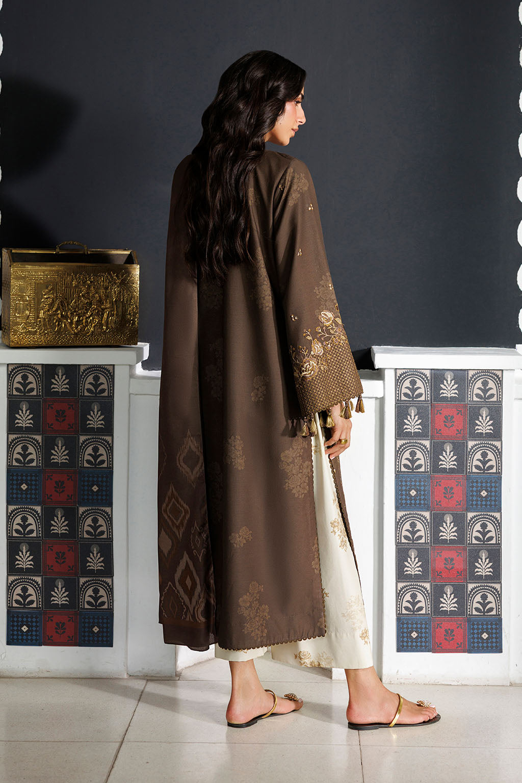 Iznik - Ipf-25 Embroidered Printed Viscose Linen