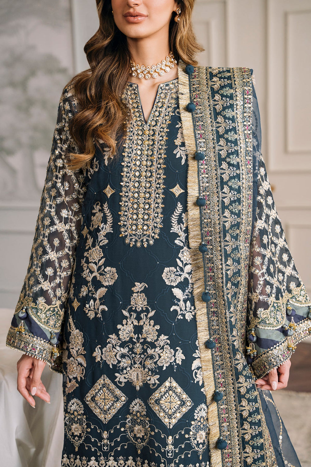 Baroque - Embroidered Chiffon Ch12-01 Unstitched