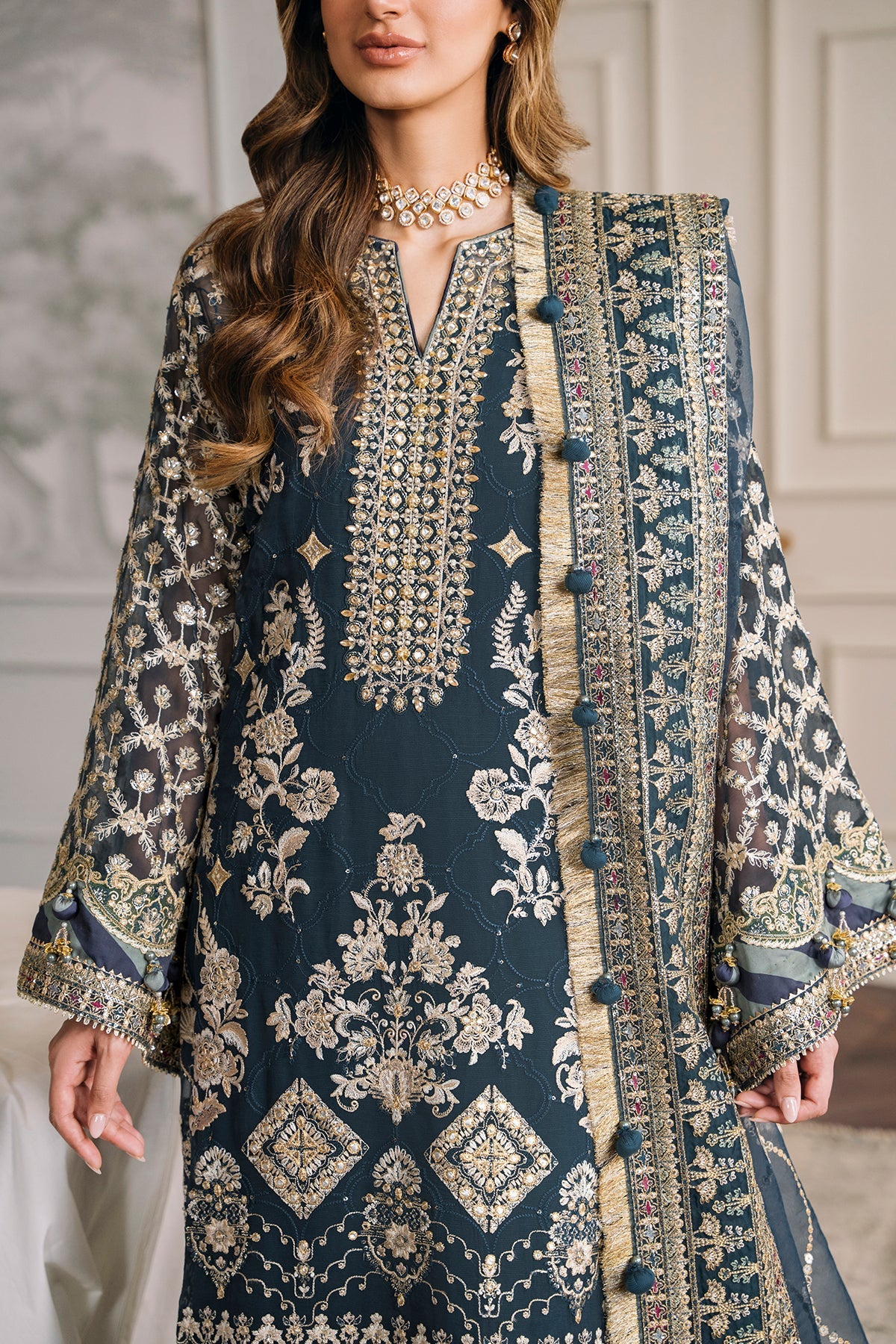 Baroque - Embroidered Chiffon Ch12-01 Unstitched