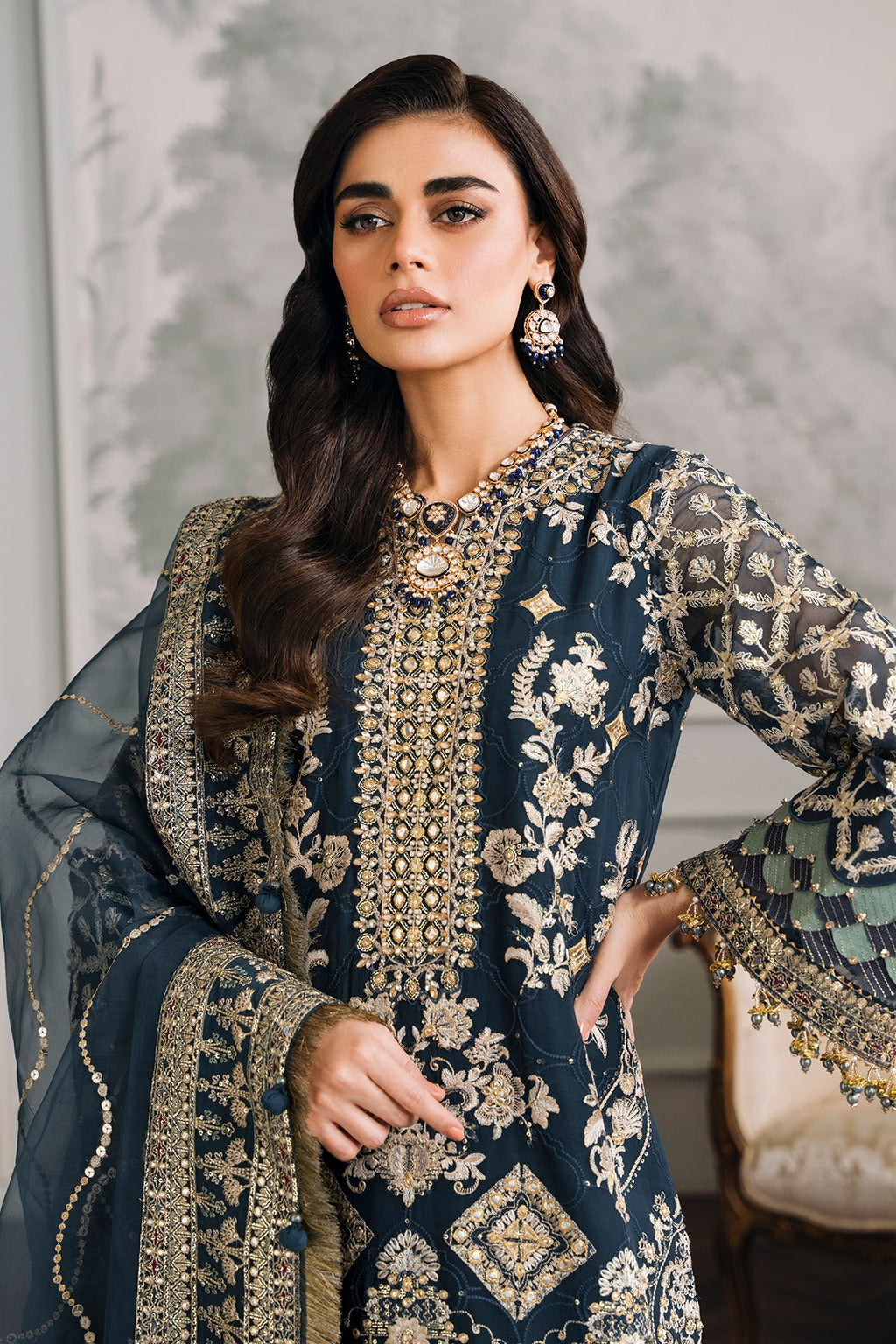 Baroque - Embroidered Chiffon Ch12-01 Unstitched