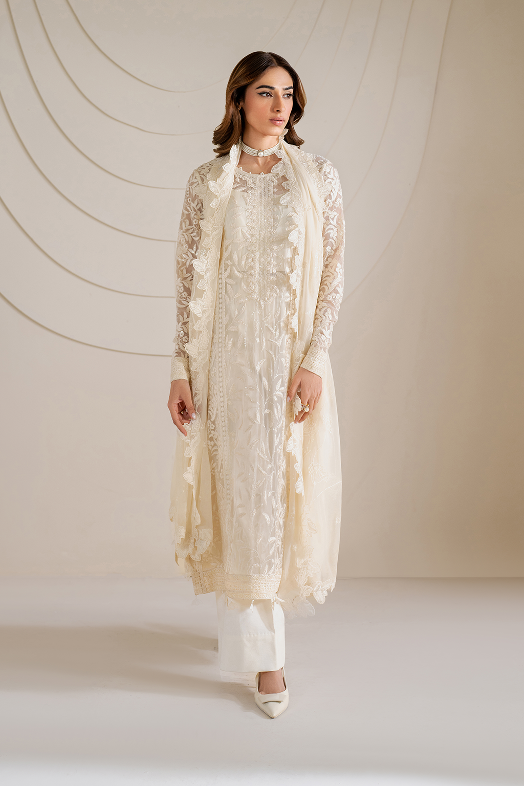 Iznik - Ue-391 Embroidered Chiffon