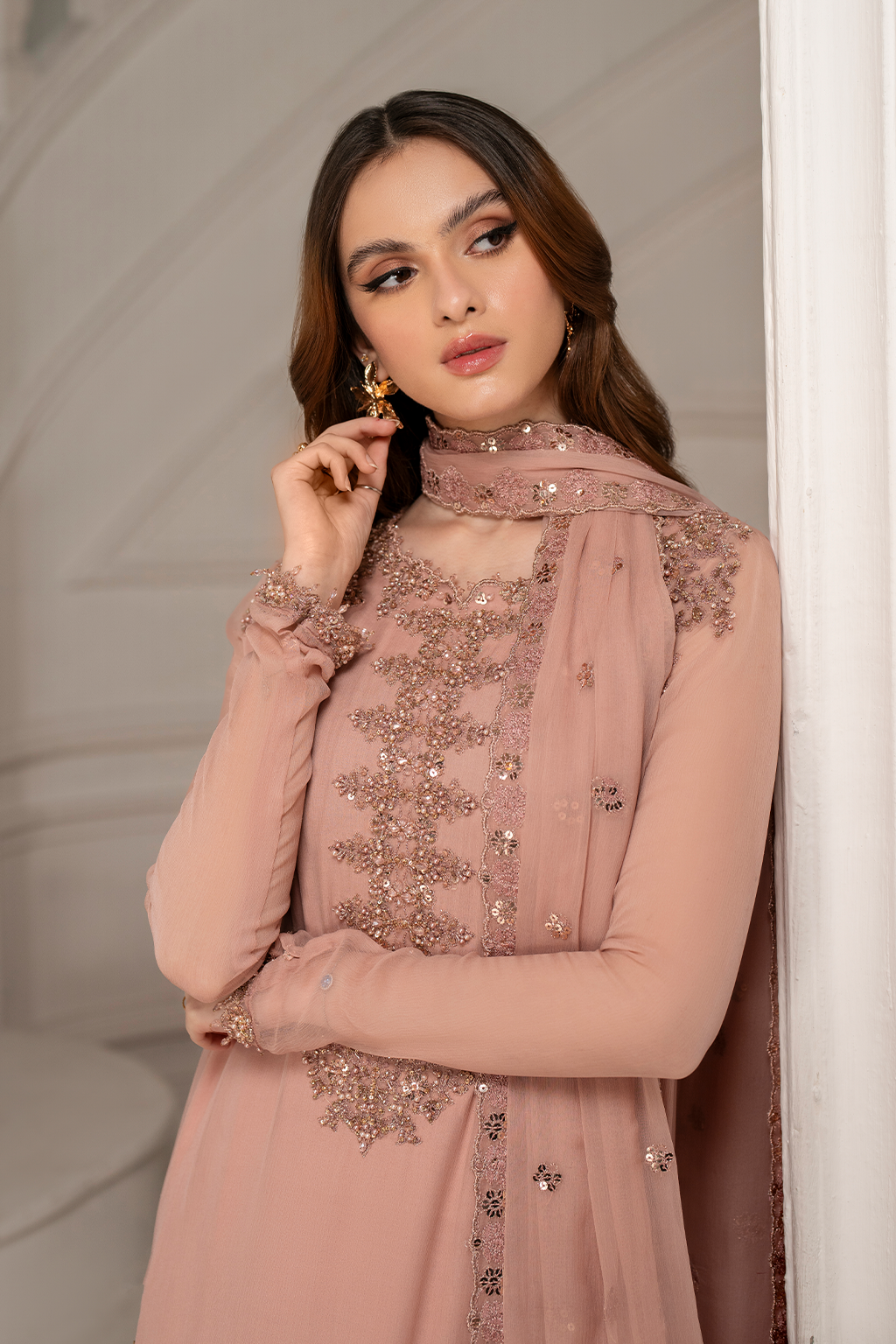 Iznik - Ue-479 Embroidered Chiffon