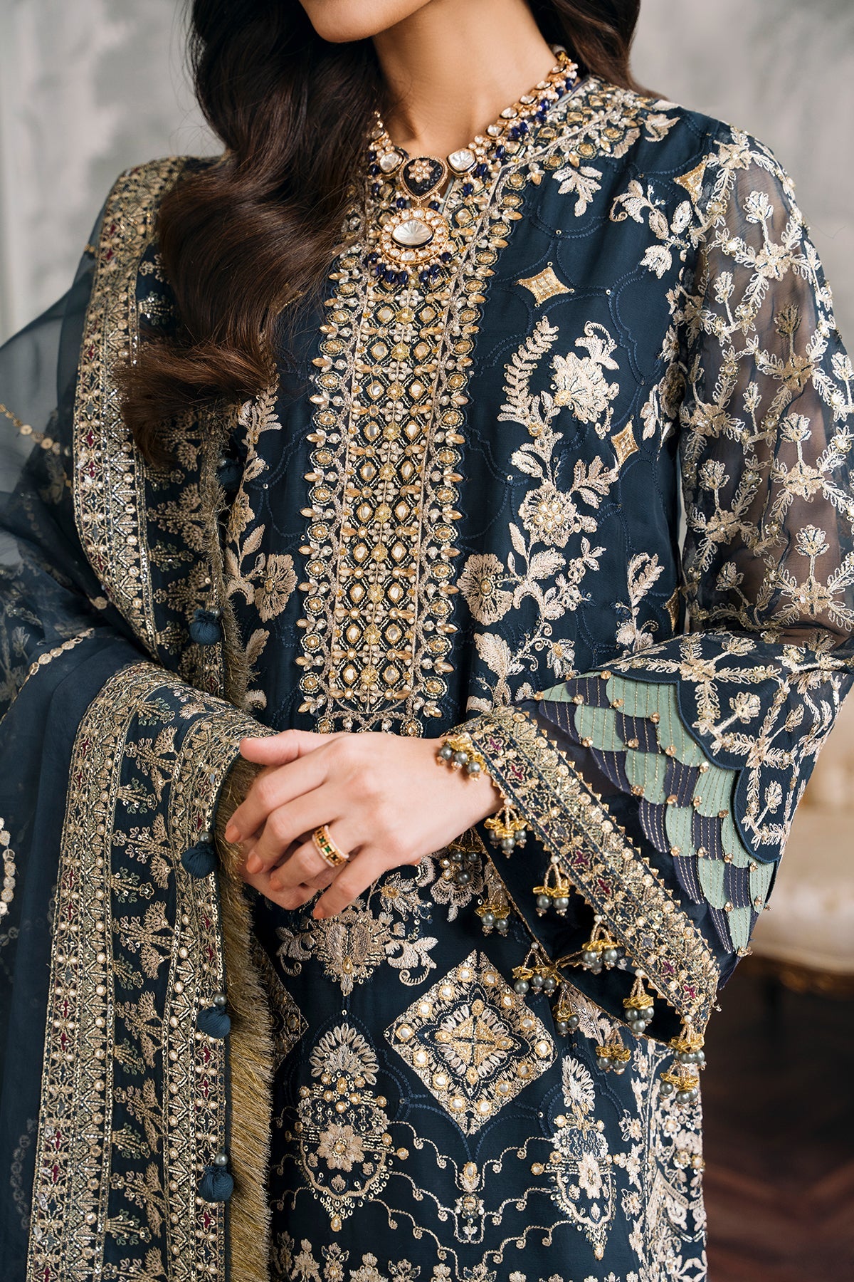 Baroque - Embroidered Chiffon Ch12-01 Unstitched