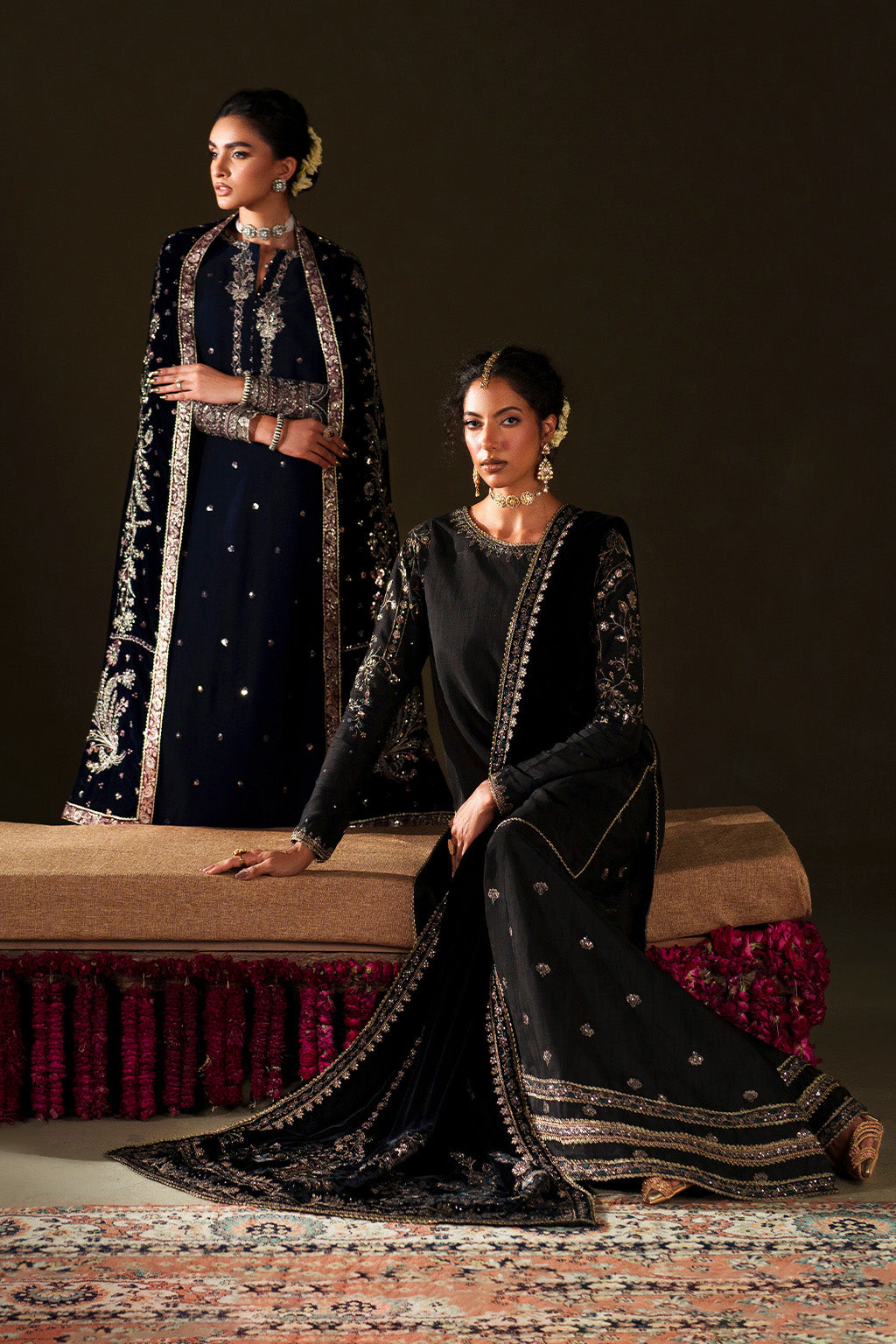 Iznik - Iv-76  Embroidered Velvet