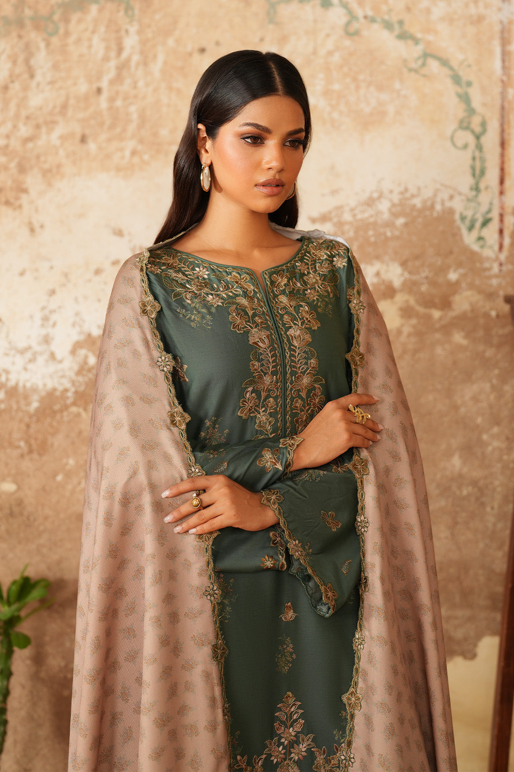Iznik - Ipf-05 Embroidered Printed Linen