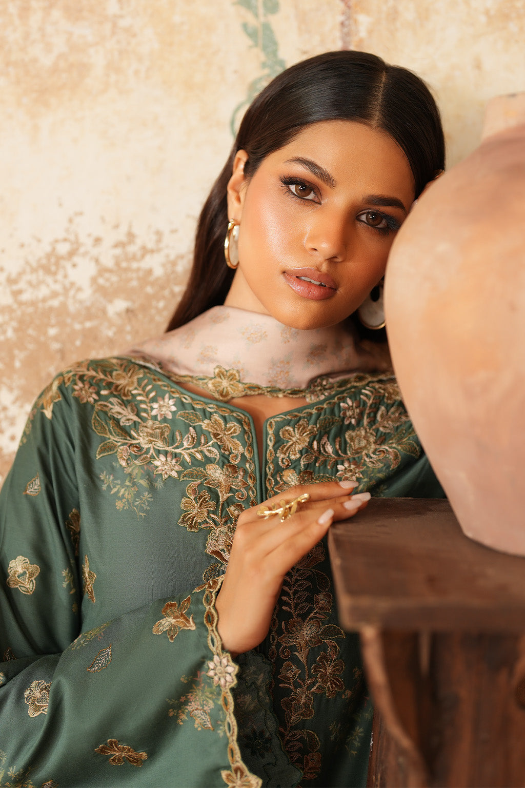 Iznik - Ipf-05 Embroidered Printed Linen