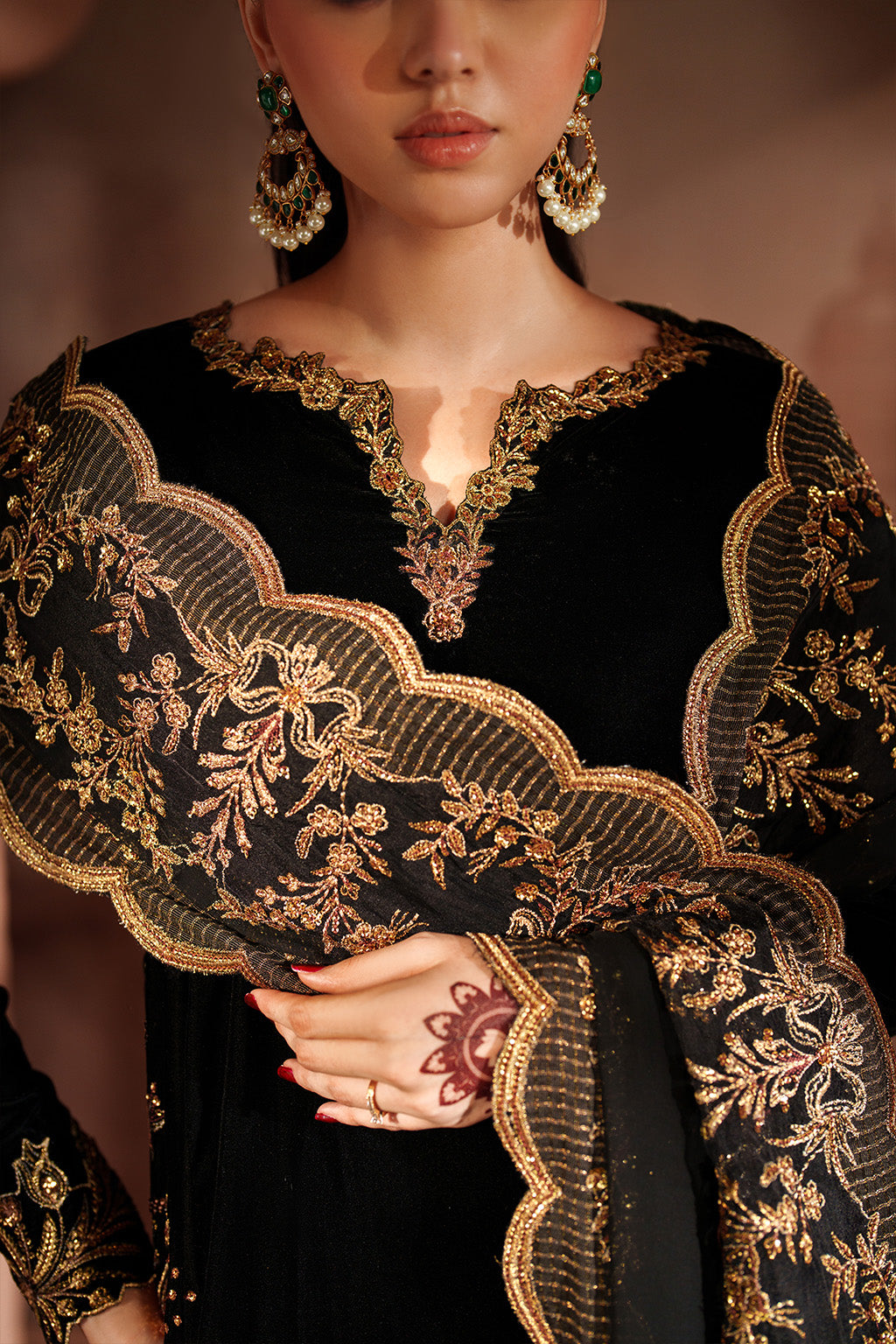 Iznik - Iv-62 Embroidered Velvet