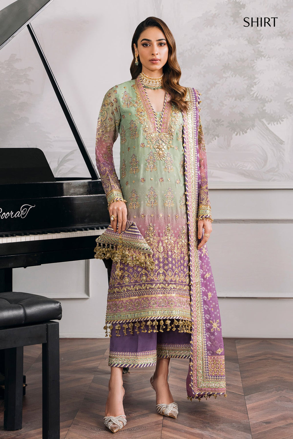 Baroque - Embroidered Chiffon Ch12-08 Unstitched