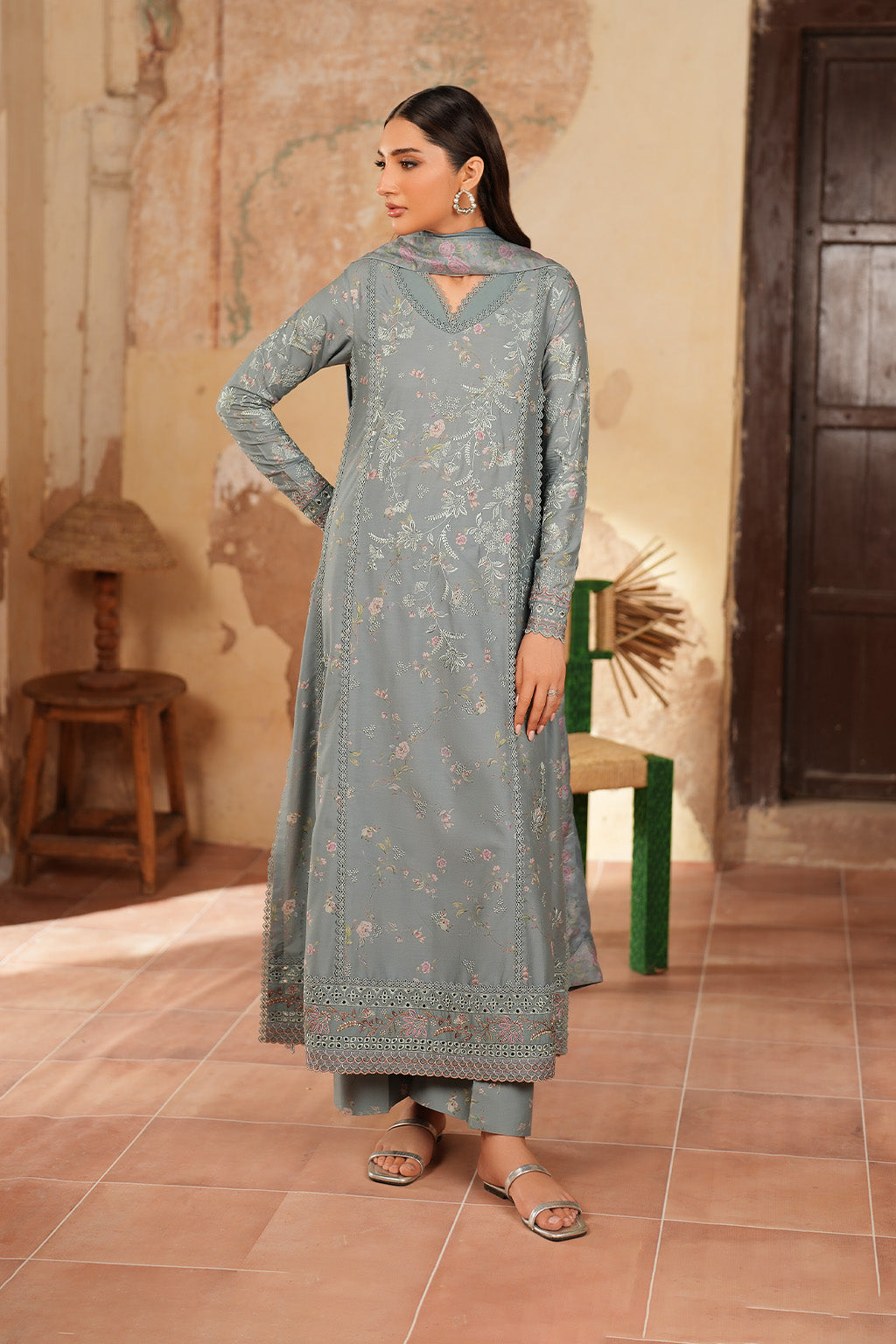 Iznik - Ipf-10  Embroidered Printed Linen