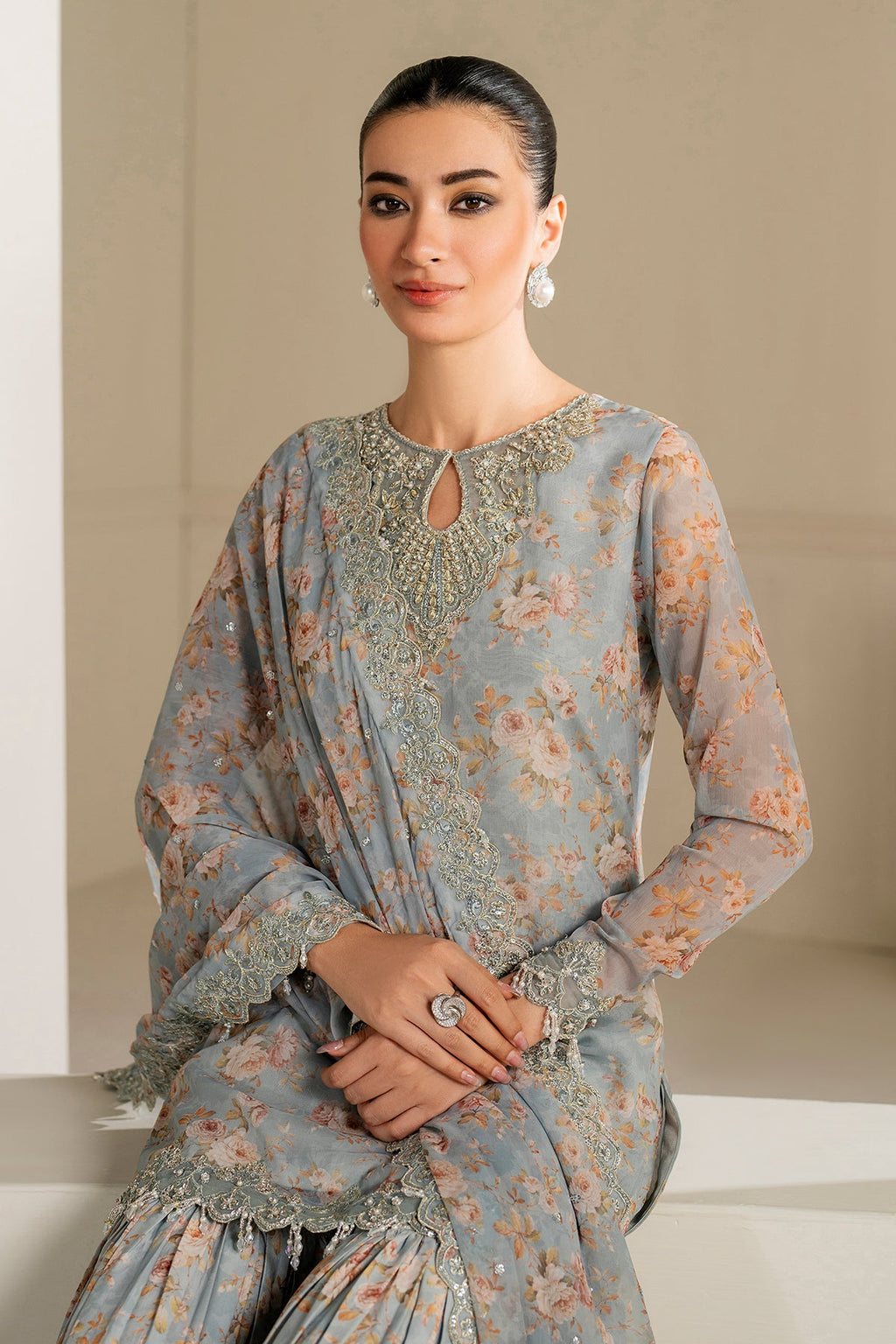 Baroque - Embroidered Chiffon UF-4165