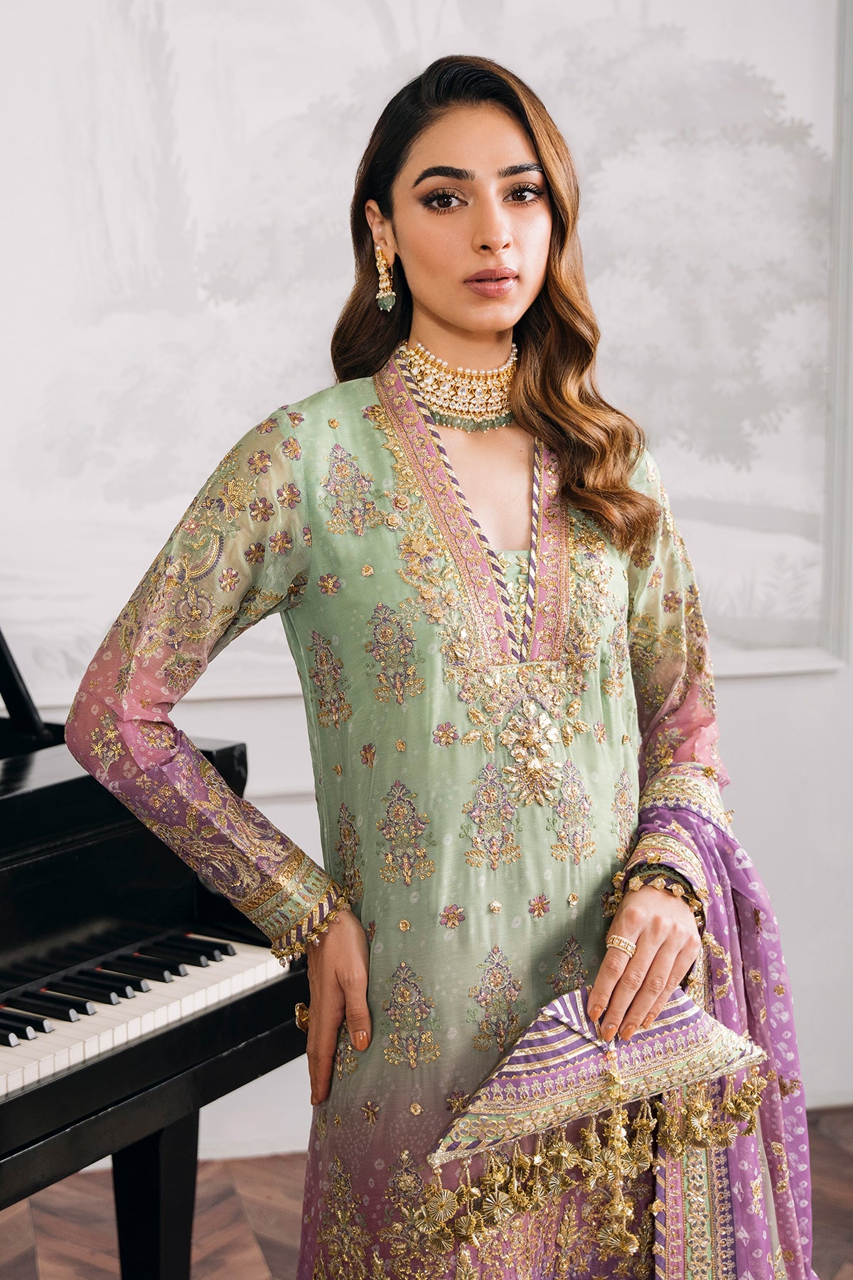 Baroque - Embroidered Chiffon Ch12-08 Unstitched