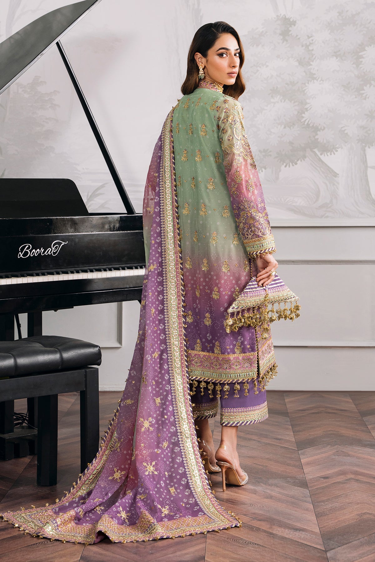 Baroque - Embroidered Chiffon Ch12-08 Stitched