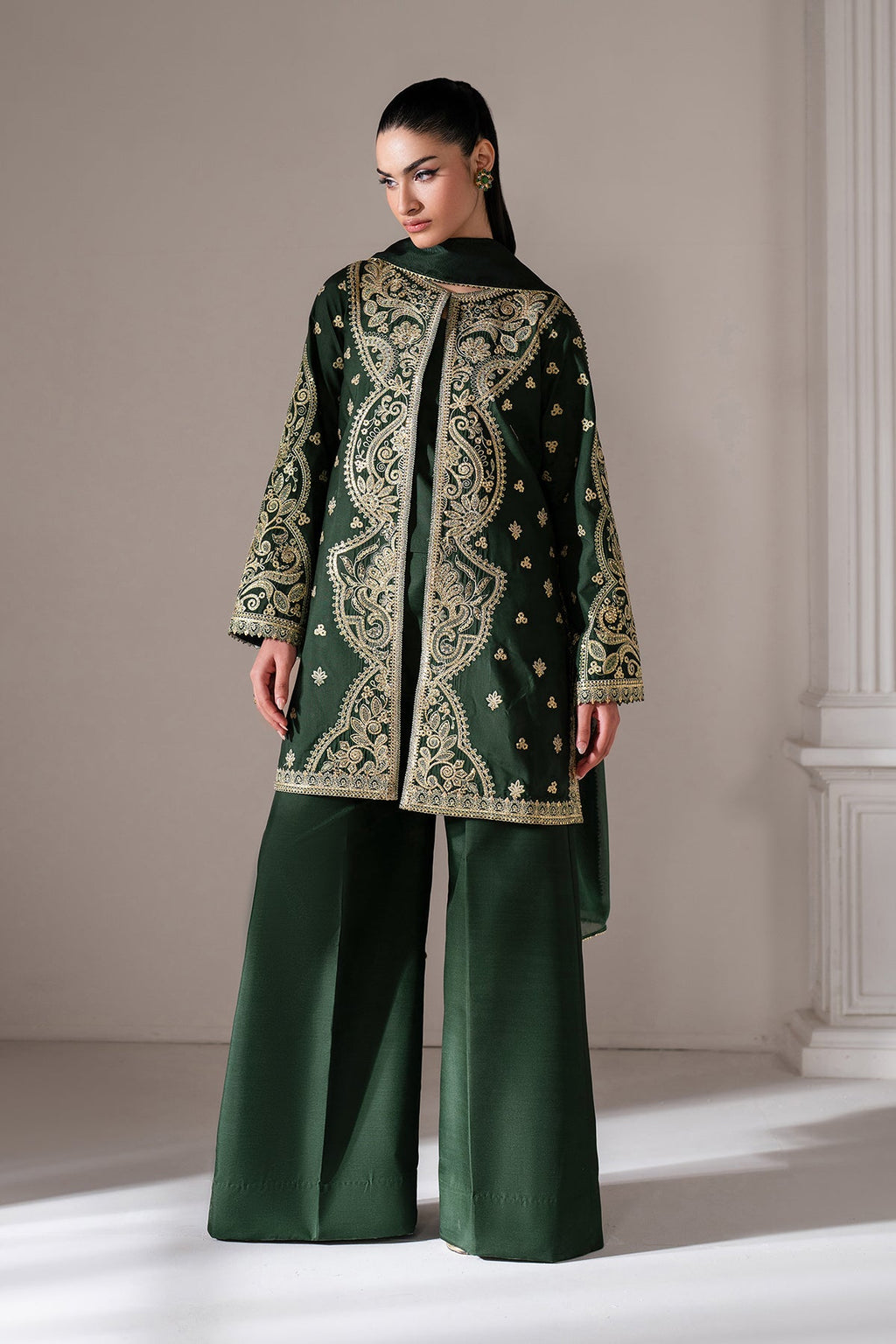 Baroque - Embroidered Raw Silk SF-4139