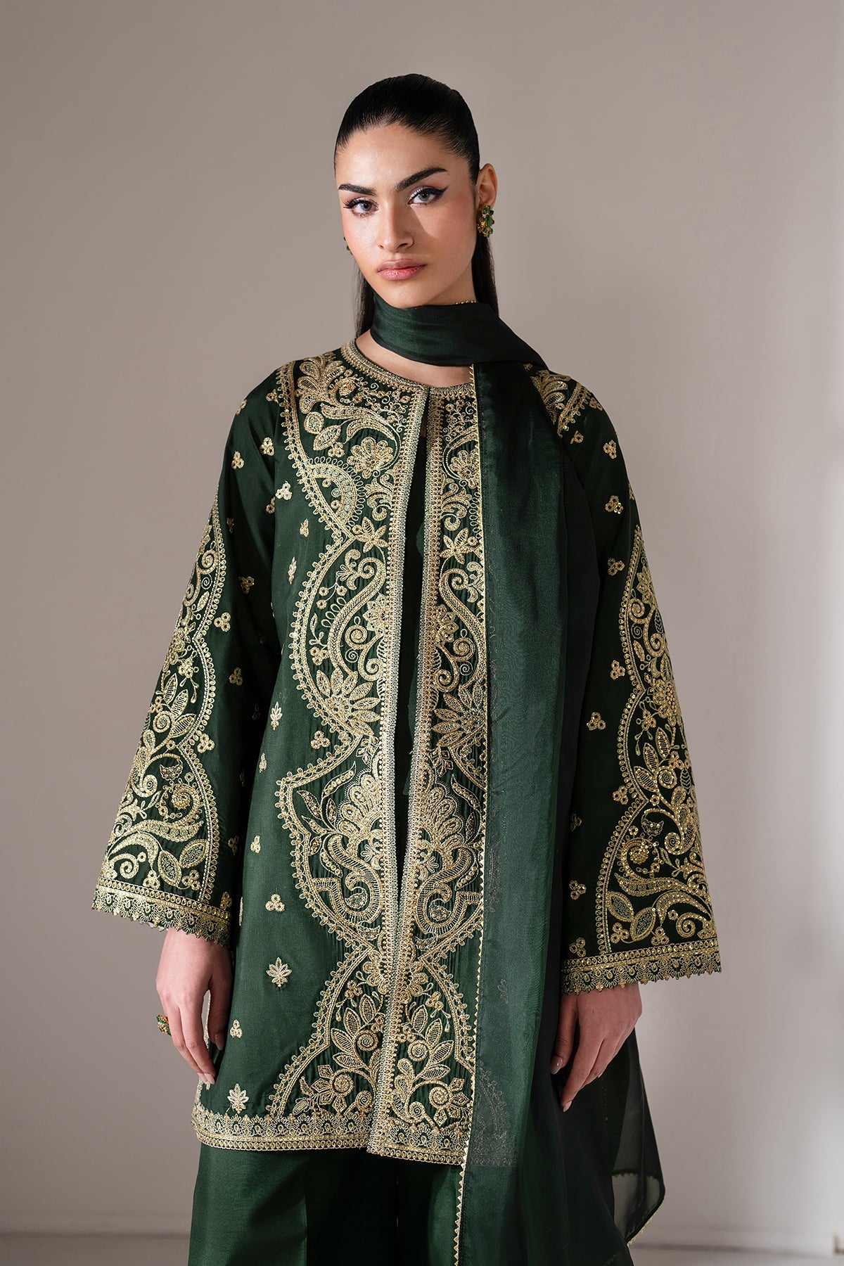 Baroque - Embroidered Raw Silk SF-4139