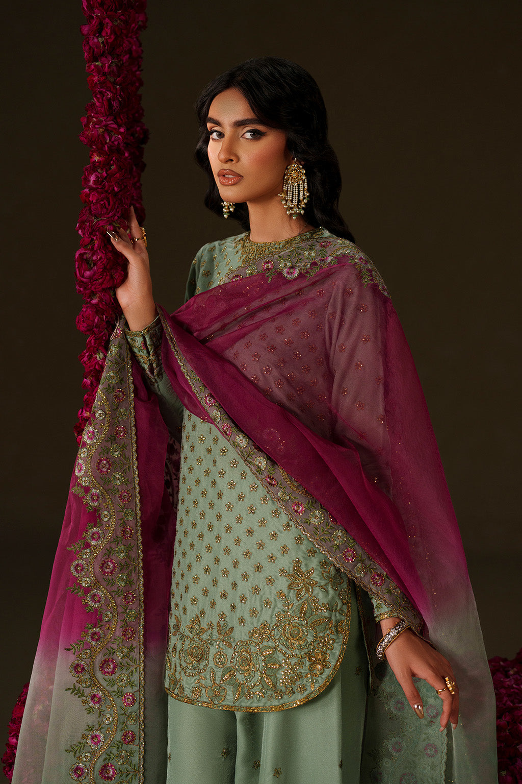 Iznik - Iv-73  Embroidered Velvet