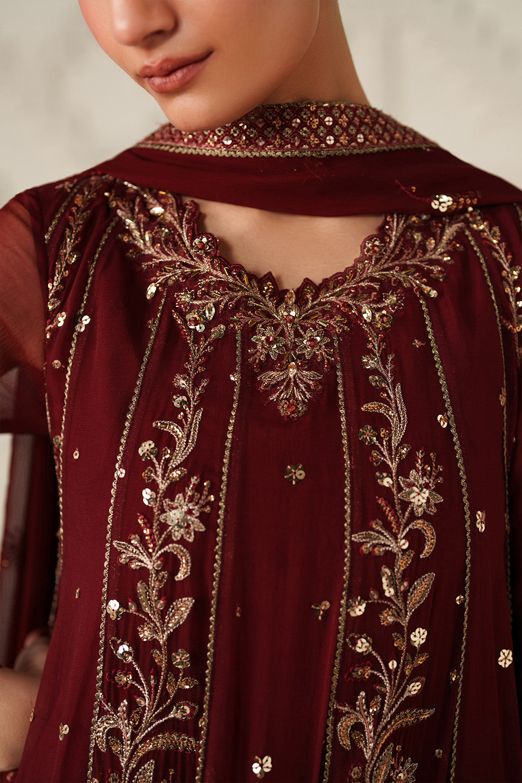 Iznik - Ue-622 Embroidered Chiffon