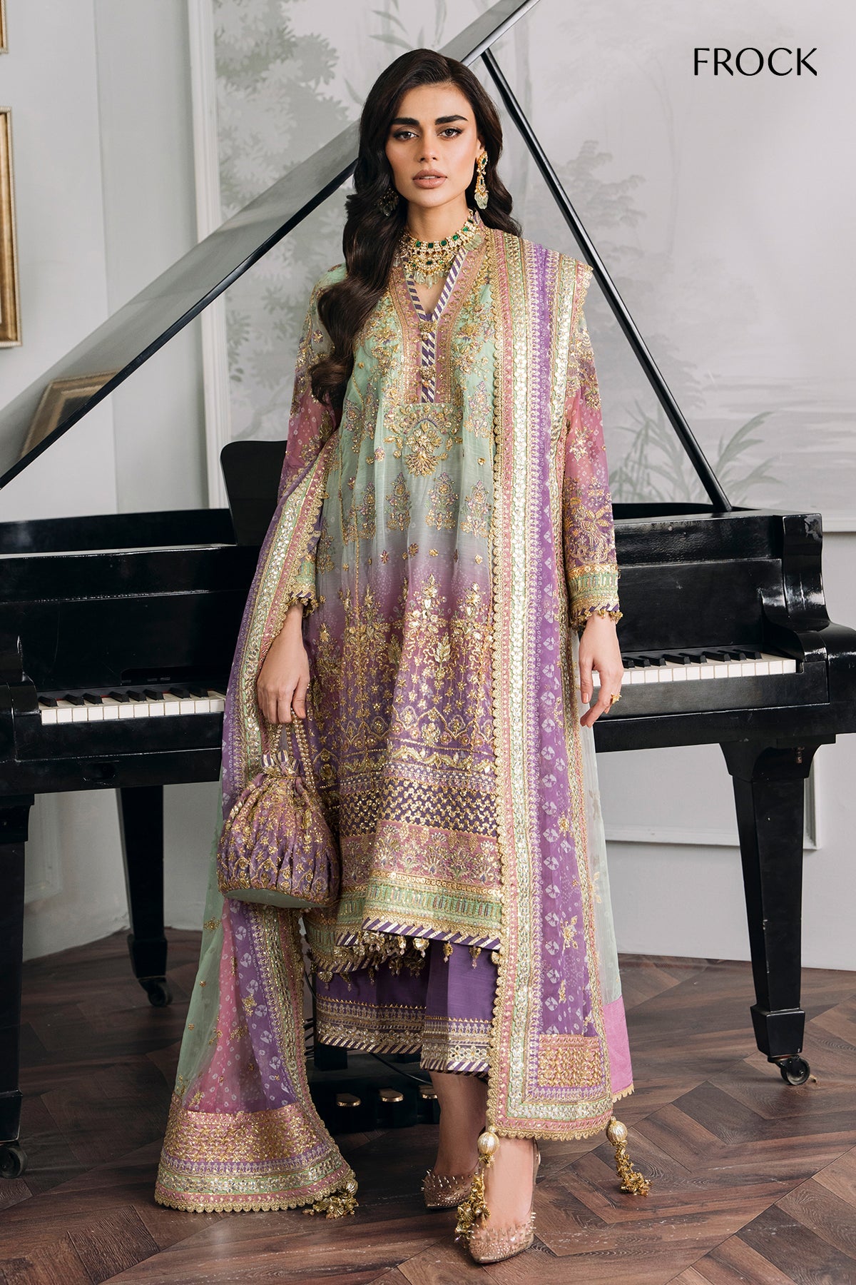 Baroque - Embroidered Chiffon Ch12-08 Unstitched