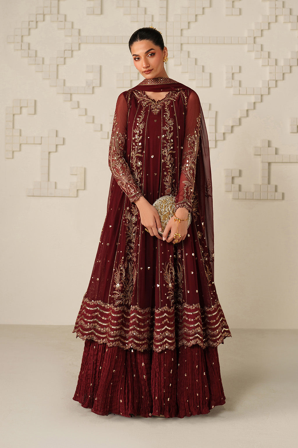 Iznik - Ue-622 Embroidered Chiffon