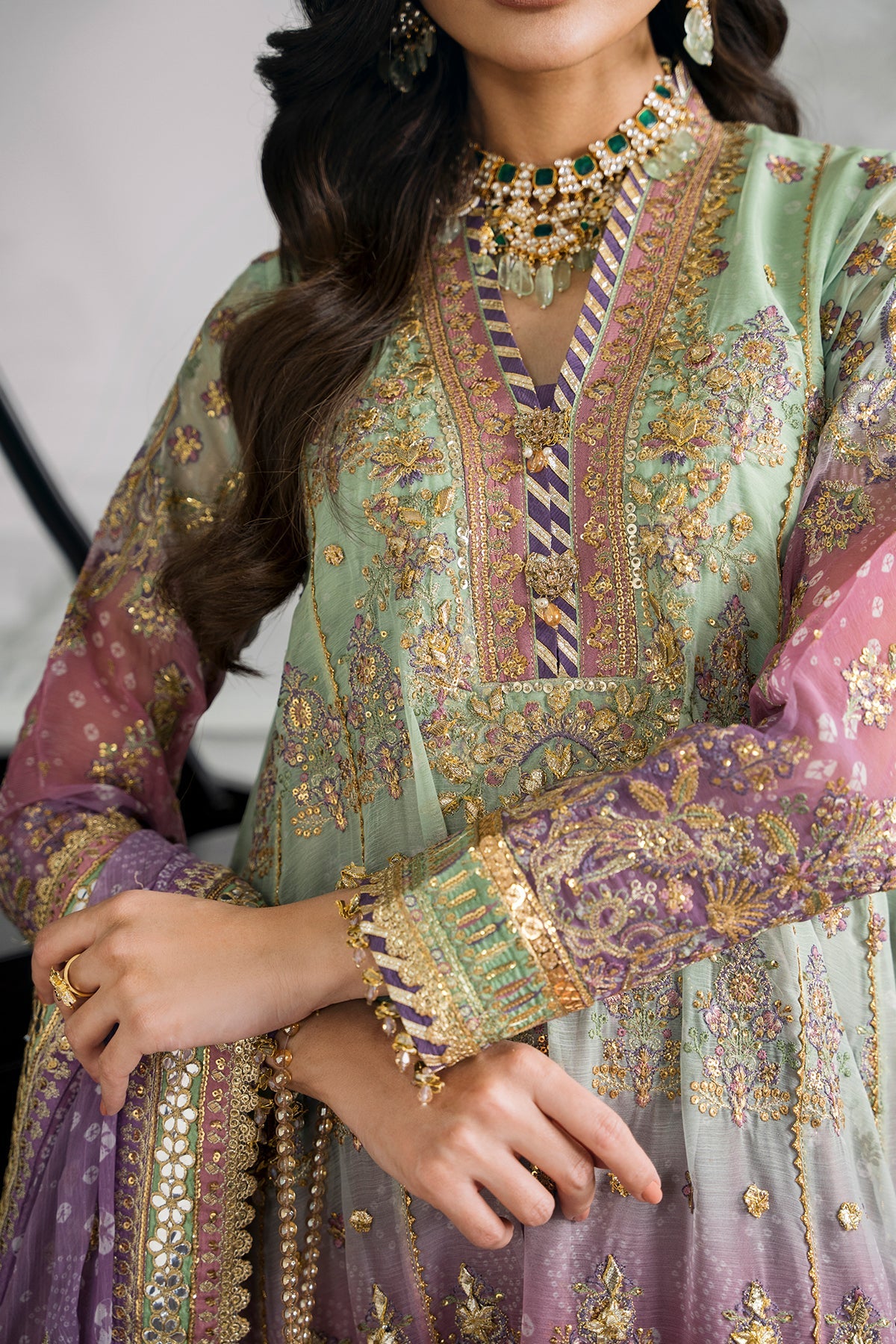 Baroque - Embroidered Chiffon Ch12-08 Stitched