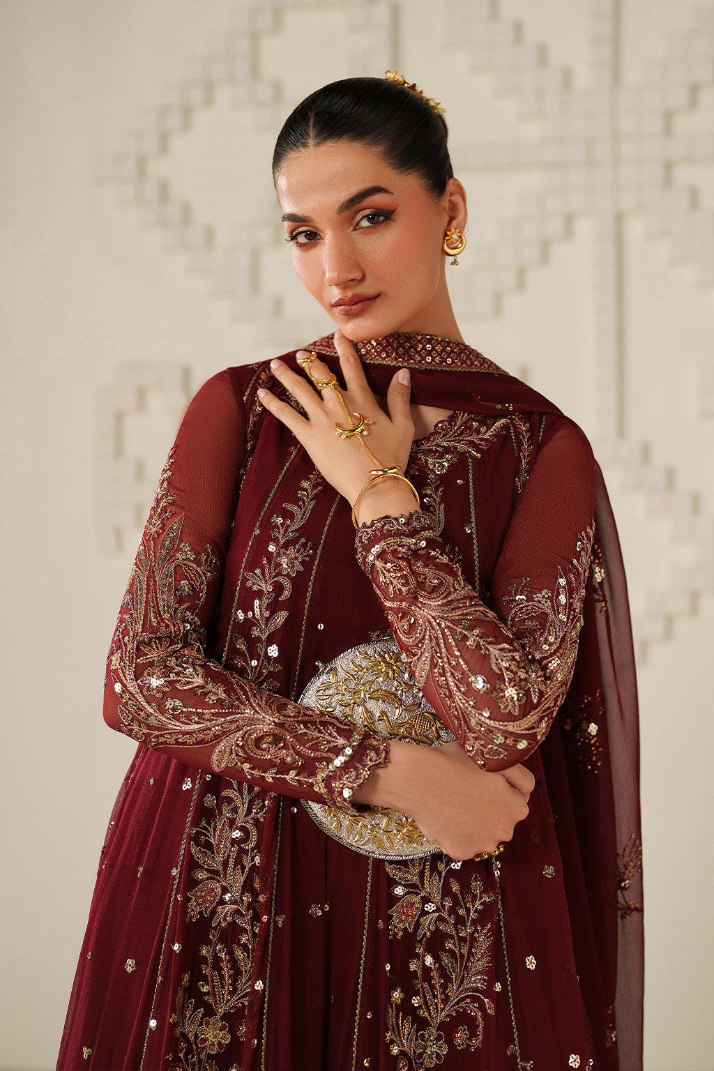 Iznik - Ue-622 Embroidered Chiffon