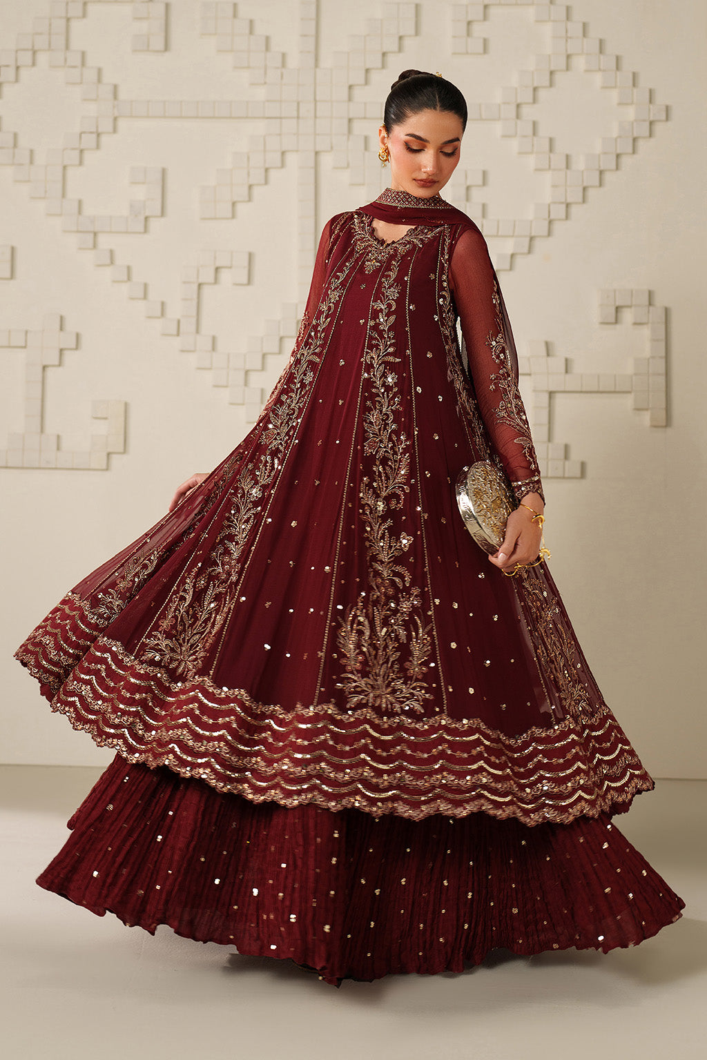 Iznik - Ue-622 Embroidered Chiffon