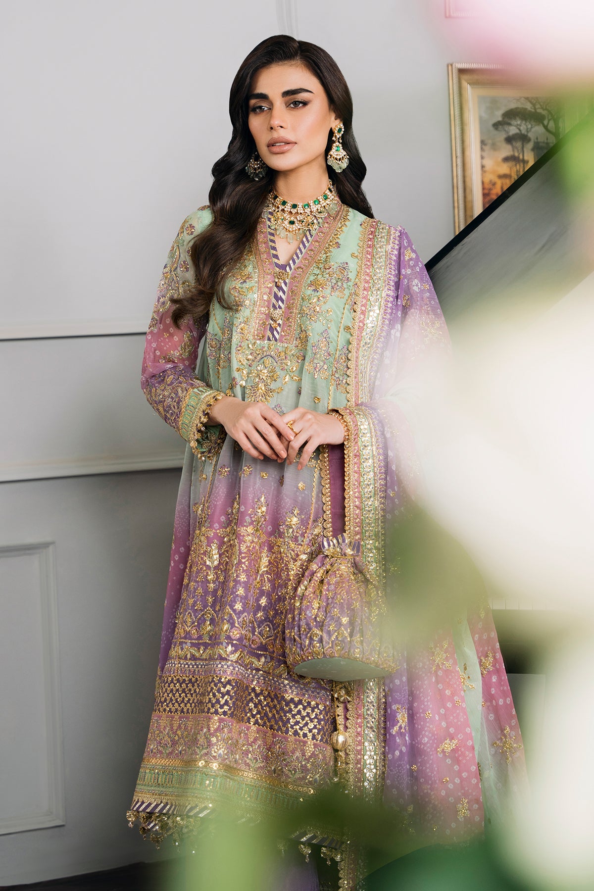 Baroque - Embroidered Chiffon Ch12-08 Stitched