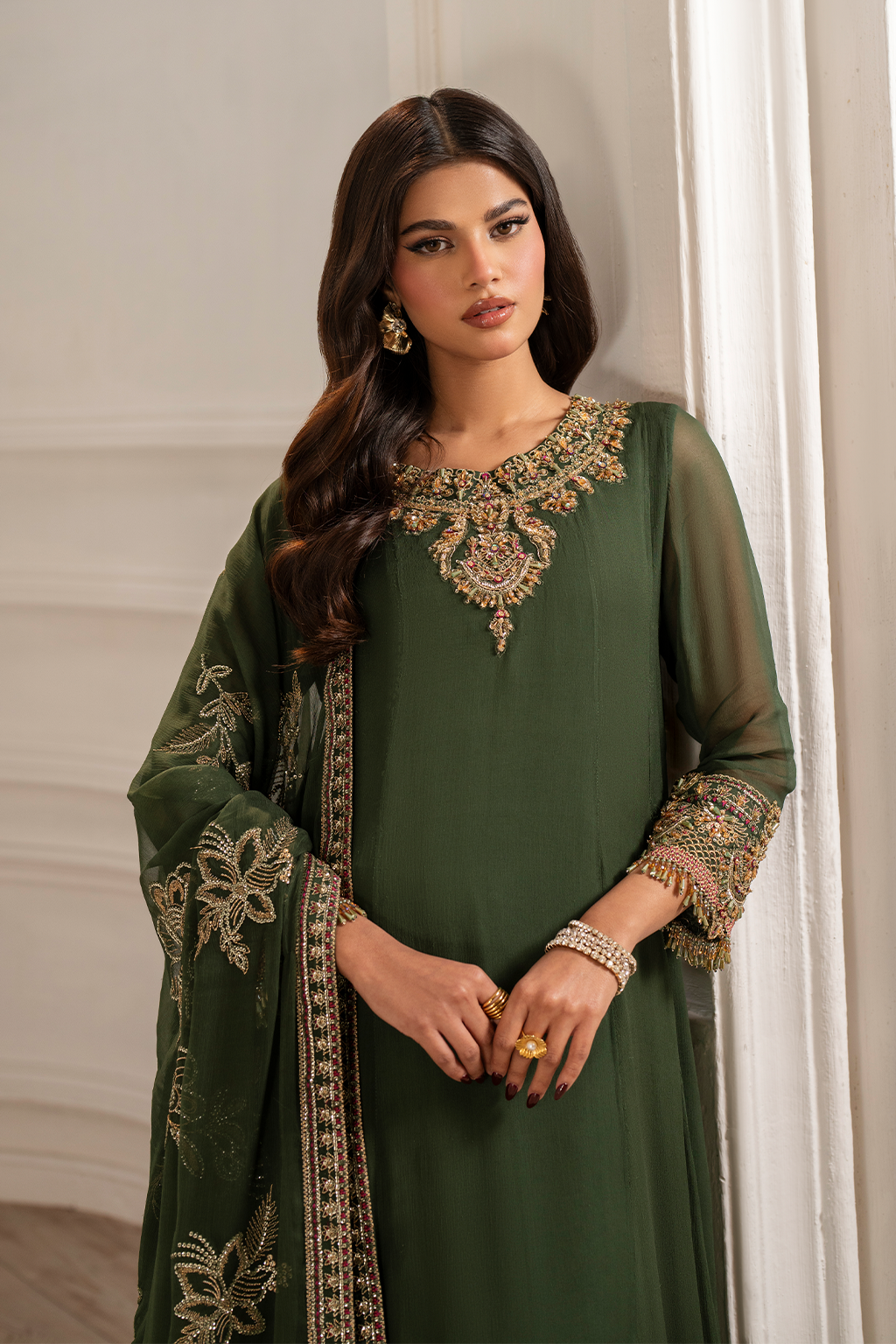 Iznik - Ue-416 Embroidered Chiffon