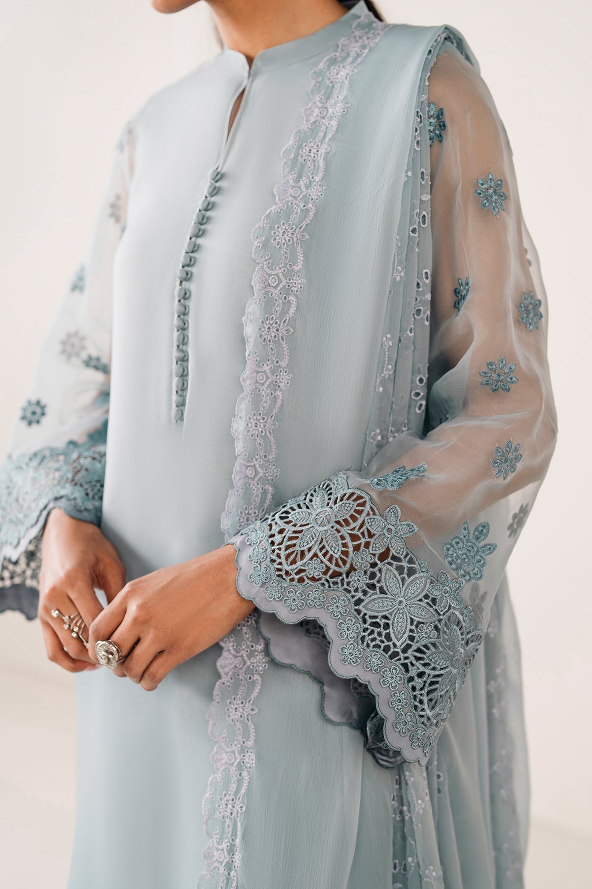 Baroque - Embroidered Chiffon Dupatta 75