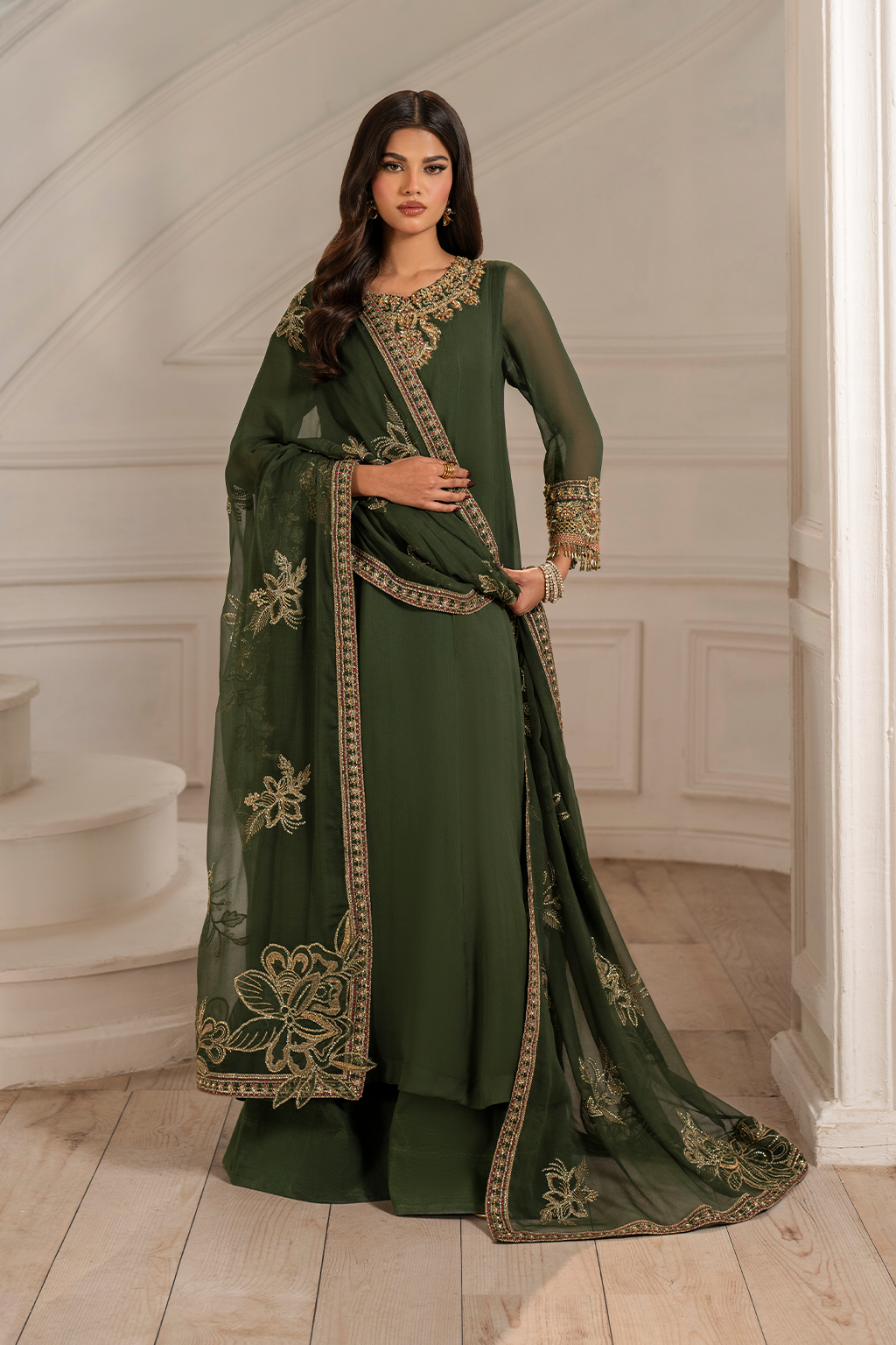 Iznik - Ue-416 Embroidered Chiffon