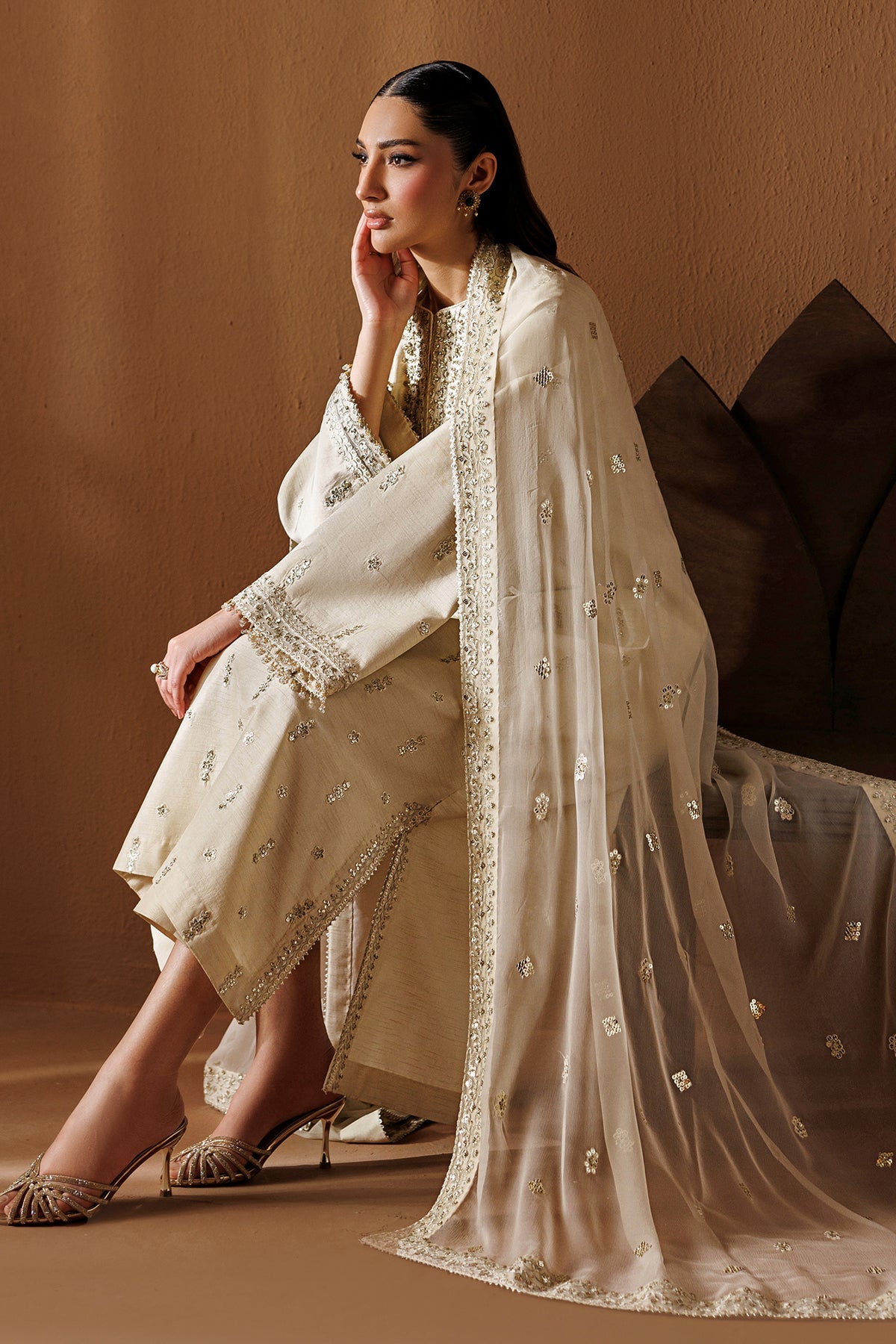 Baroque - Embroidered Raw Silk SF-4434