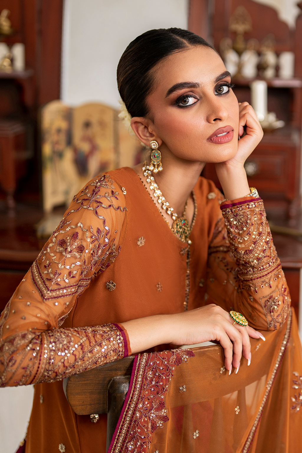 Iznik - Ue-287 Embroidered Net