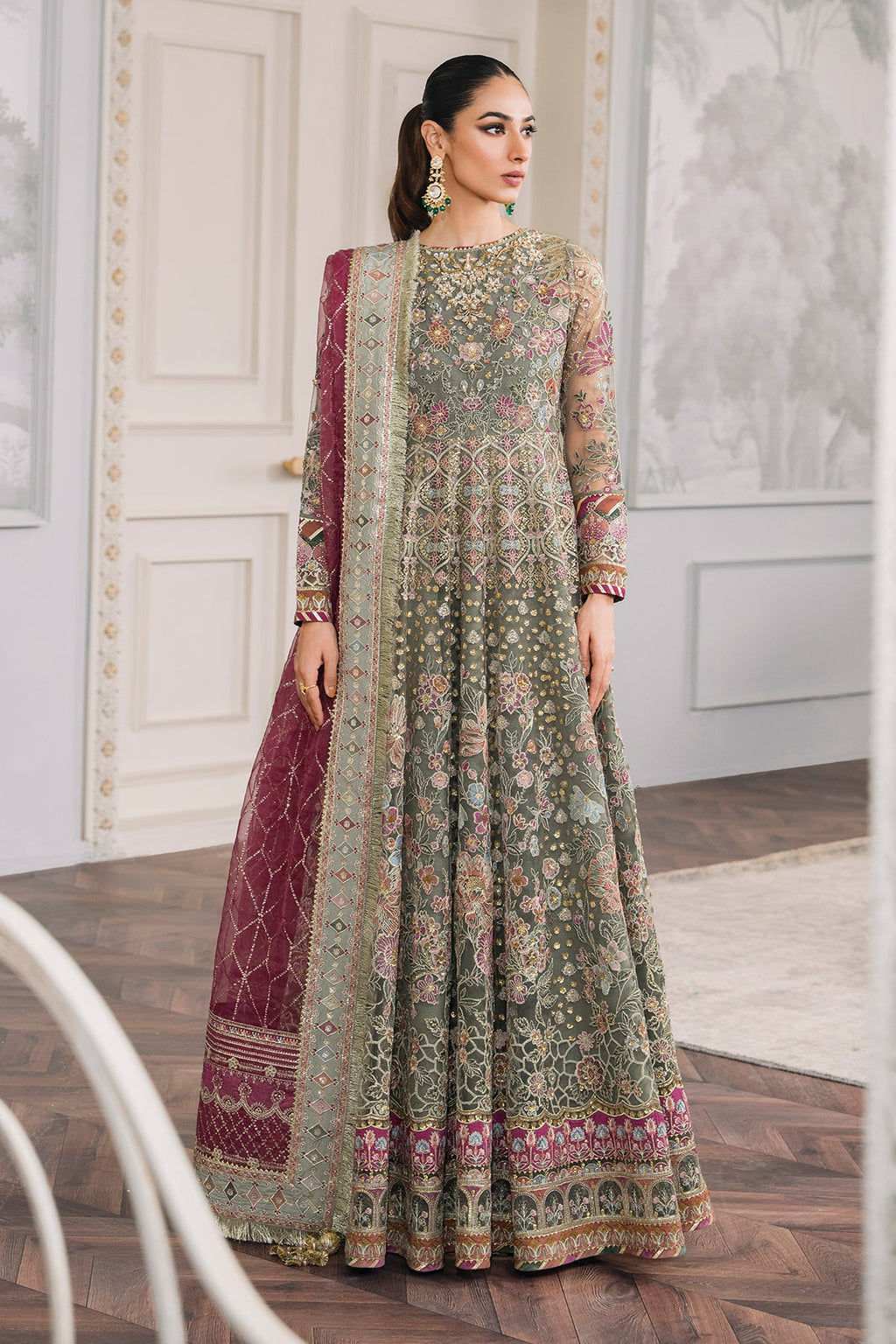 Baroque - Embroidered Net Ch12-02 Stitched