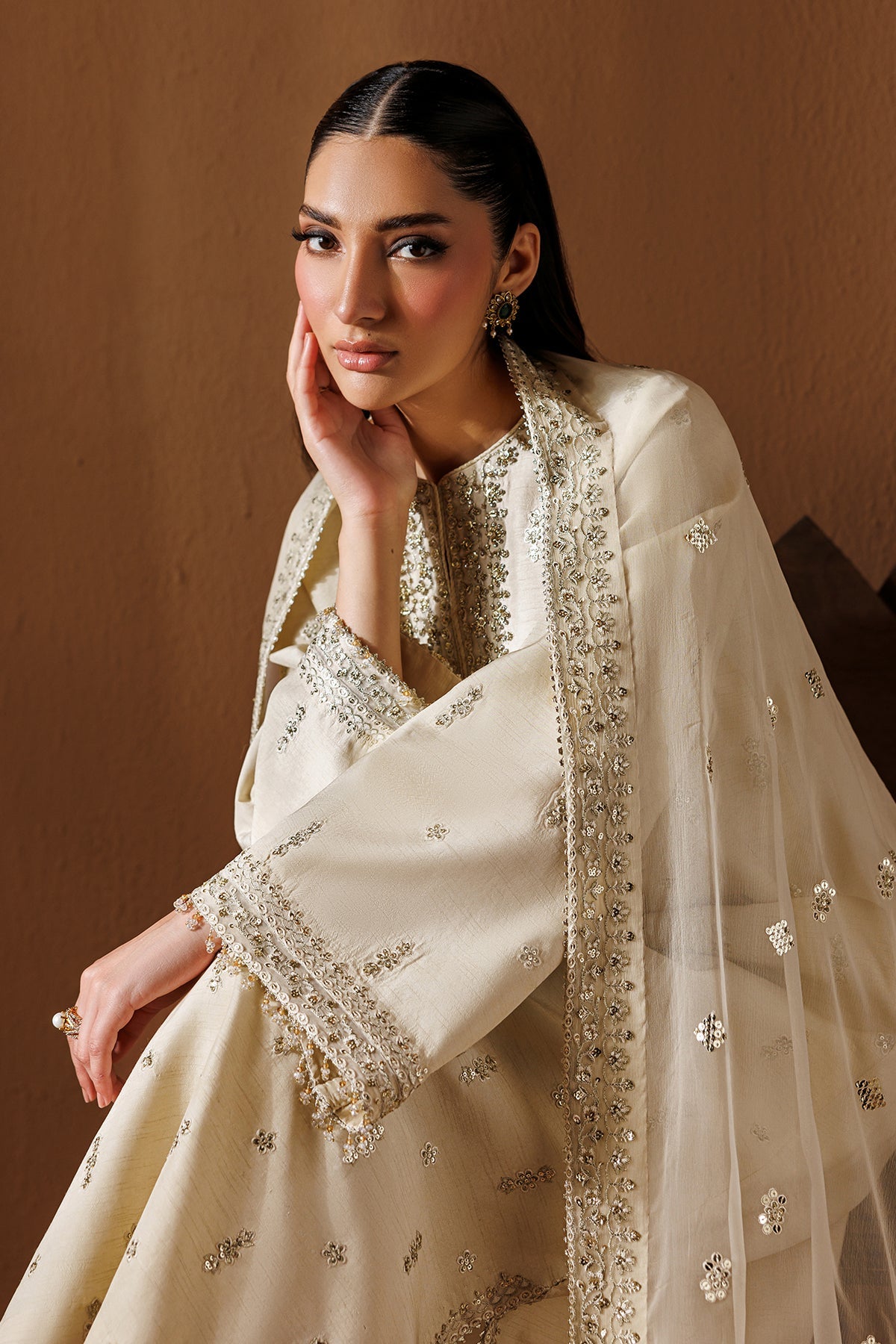Baroque - Embroidered Raw Silk UF-4434