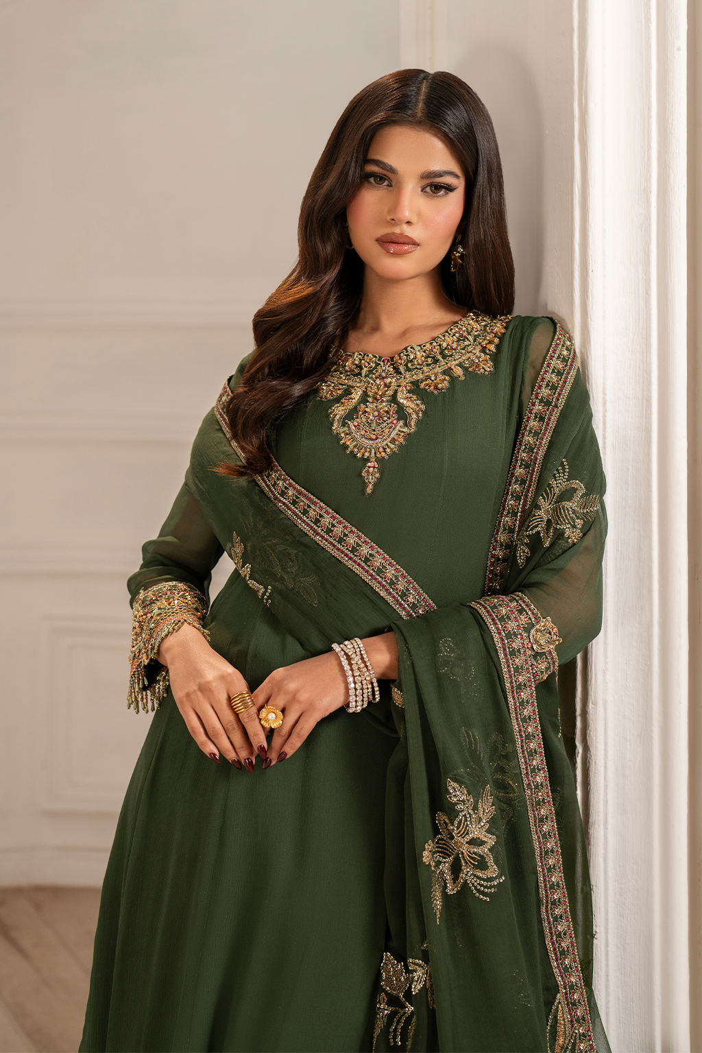 Iznik - Ue-416 Embroidered Chiffon