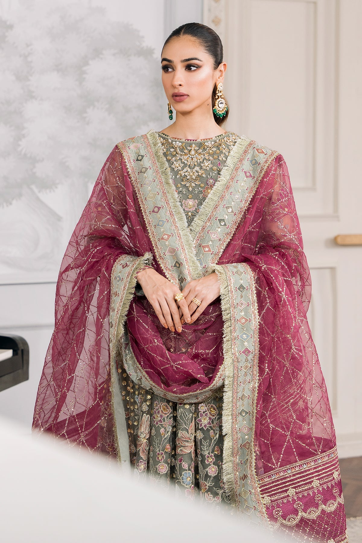Baroque - Embroidered Net Ch12-02 Stitched